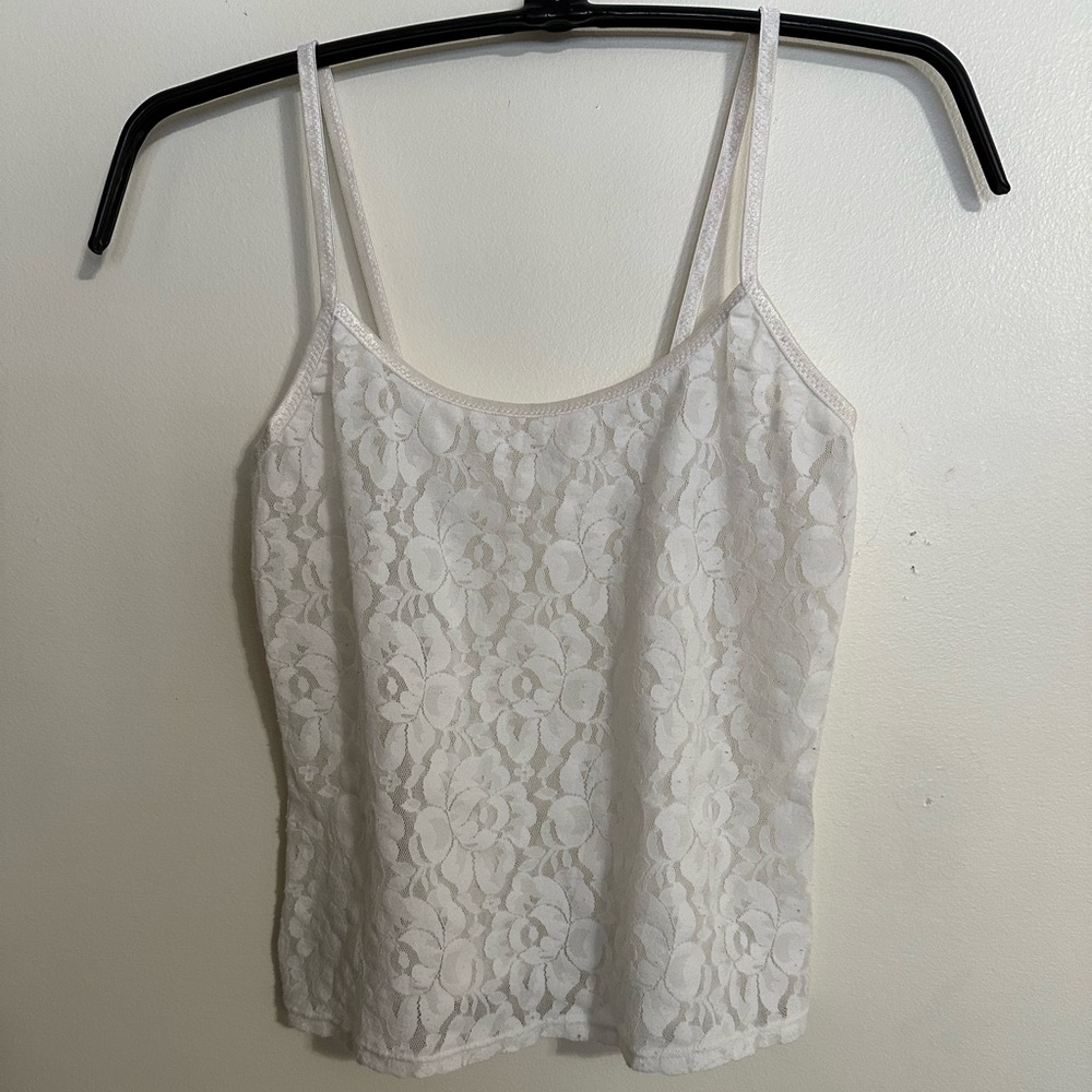 Two Stretch Lace Camisoles, One White and One Cream, Size M - Picture 2 of 5